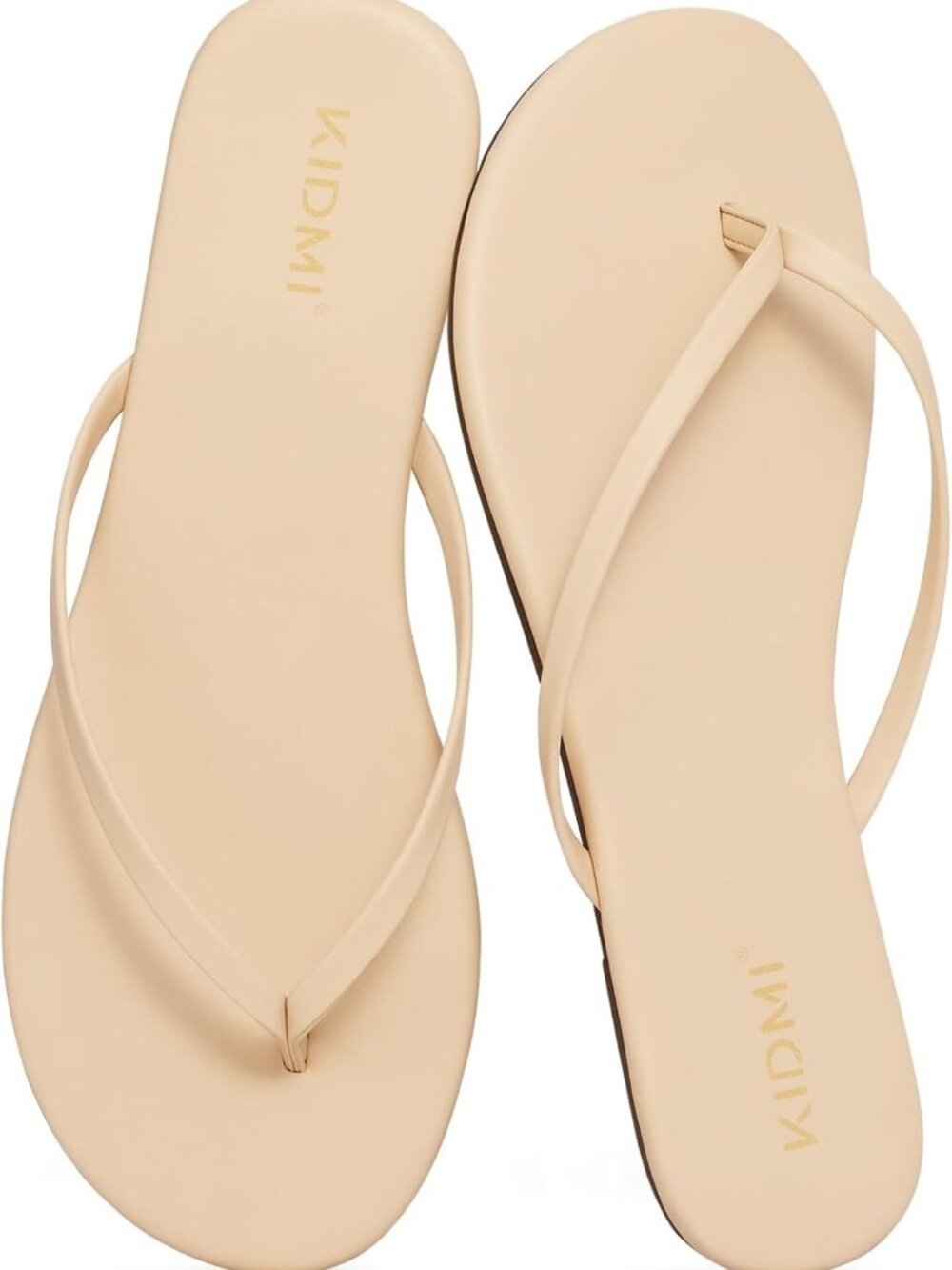 Comfortable Memory Foam Thong Flip Flops, Vegan Leather Sandals for Women